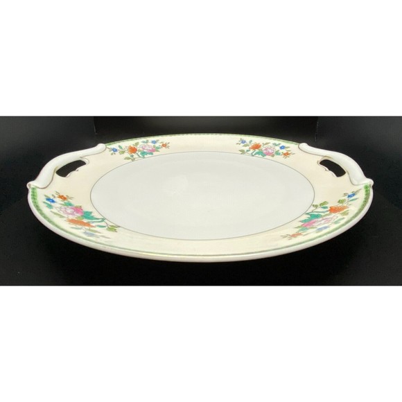 Hand Painted China Plate With Handles by Meito Japan VINTAGE - Picture 7 of 7